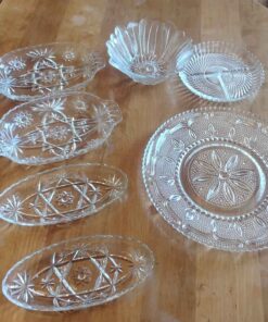 Cut glass treat platters and more