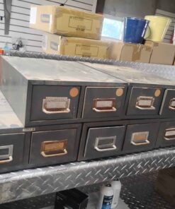 5 double drawer stacking parts storage with contents