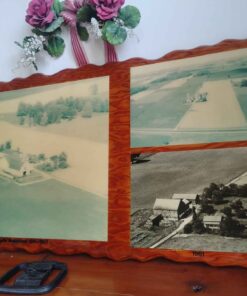 3 picture lacquered wall hanging of the home farm