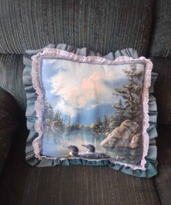 Quiet mountain lake pillow