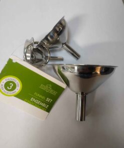 Set of 3 stainless funnels