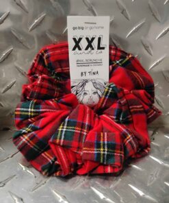 XXL scrunchie red plaid
