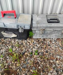 2 plastic toolboxes