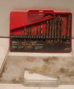 Partial drill bit set in red case