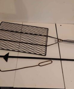 Stainless steel campfire grill with stake