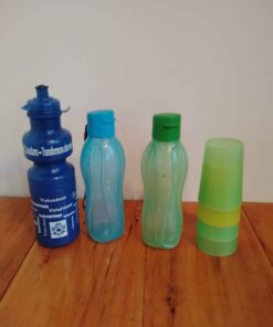 Plastic cups and water bottles