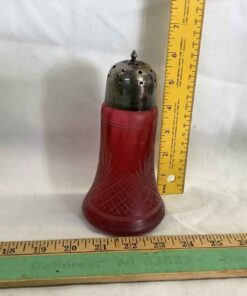 Antique Cranberry Glass Sugar Shaker