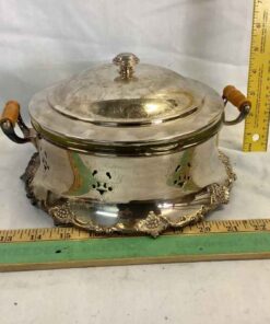Silver Plated Covered Casserole with glass insert