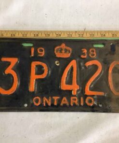1938 Ontario License Plate