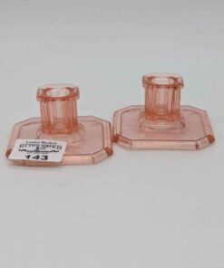 Pink Depression Candlestick holders