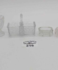 Daisy & Button toothpick holder, basket & Salt cellars