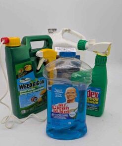 Cleaners, Weed B gone, Varsol (half full)
