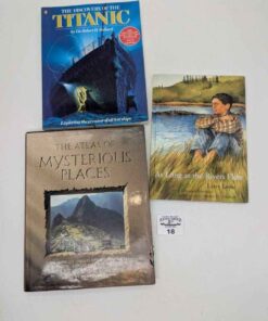 Titanic, Atlas of Mysterious places and As long as the River Flows book titles