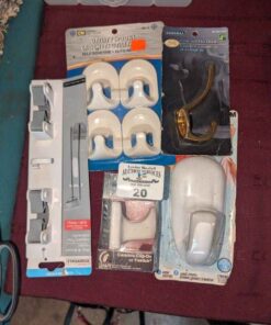 Utility hooks, mop and broom holder