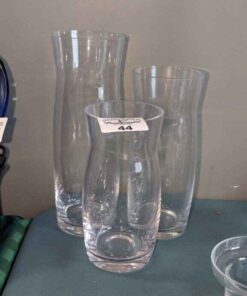 Trio of glass vases
