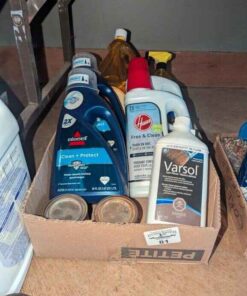 Cleaners, hand sanitizer, varsol, etc