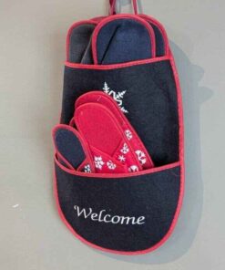 Welcome Slipper basket and slippers