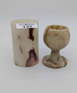 Onyx wine glass and candle shade