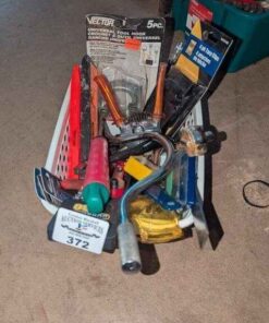 Ratchet wrench, tarp clips, universal hooks, drill bits ( in new pkg), etc