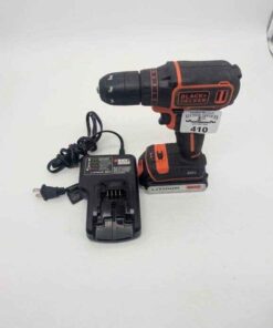 Black and Decker 20v cordless drill, battery and charger