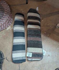 Pair of striped throw mats