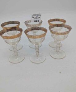 Retro Sherry glasses with gold overlay