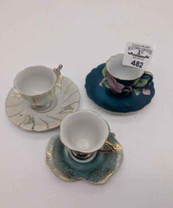 Trio of Demitasse tea cups and saucers