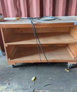 Work Bench on wheels with shop roller attachments and power junctions