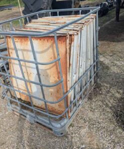 Totes and shelves Steel shelves approximately 48 in square- large quantity- totes included
