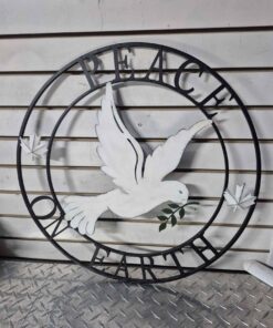 Large 22" peace on earth metal decor