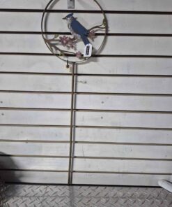 Metal blue jay garden stake
