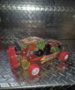 Popping racing fruit jellies large container with piggy bank slot