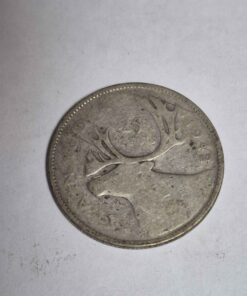1942 Canadian silver quarter