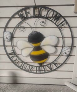 Welcome to our hive large metal sign 22"