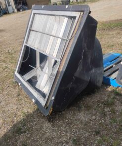 4 ft diameter Square mount exhaust fan louvers are damaged appears good otherwise
