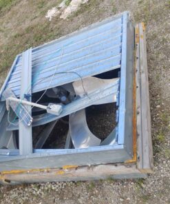 4 ft diameter Square mount exhaust fan louvers are damaged appears good otherwise