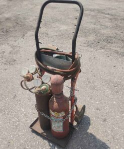 Oxy acetylene set with 2 wheel cart