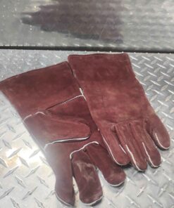 Brown welding gloves