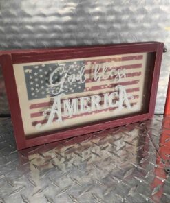 God bless America canvas backed wall art