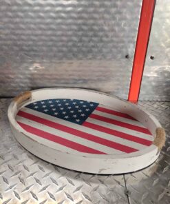 Vintage look OBLONG American themed wood serving tray
