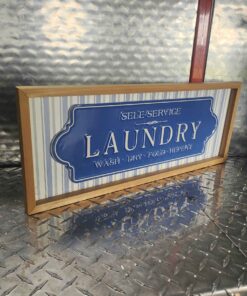 Self-service laundry metal sign