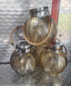 6.5" height solar jar ... ROUND GOLD