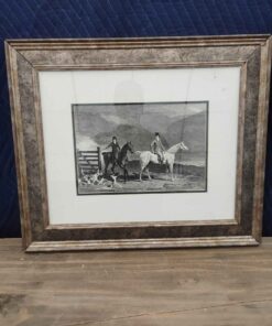 Black and white photo fox hunting