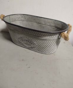 Flowers and gardens galvanized planter