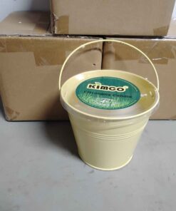 Medium size citronella candle in YELLOW metal pail