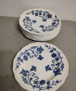 Qty 8 blue Royal Staffordshire dessert plates