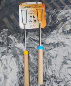 Extendable rotisserie forks package of two