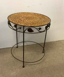 Rattan Top Table 20”d 22”h