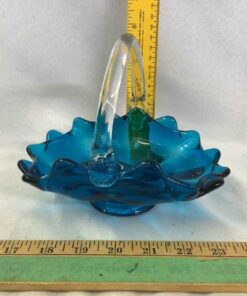 Blue glass basket