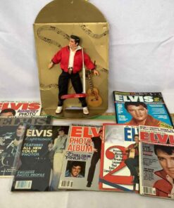 Elvis Figurine and magazines